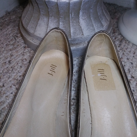 J. Jill Gold Metallic Pointed Toe Flats - Picture 6 of 9